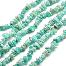 Amazonite naturelle perles de puce brins, 5~8x5~8mm, Trou: 1mm, environ 31.5 pouce