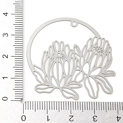 201 Stainless Steel Pendants, Etched Metal Embellishments, Flower Charm