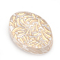 Plating Acrylic Beads, Gold Blocking, Oval