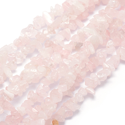 Natural Rose Quartz Beads Strands, Chip, Dyed