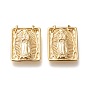 Brass Pendants, with Jump Rings, Long-Lasting Plated, Rectangle with Virgin Mary