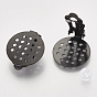 Electrophoresis 304 Stainless Steel Clip-on Earring Findings, with Round Flat Pad and Rubber, Flat Round
