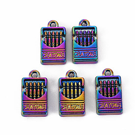 Alloy Pendants, Cadmium Free & Nickel Free & Lead Free, Crayon Box with Word Crayons