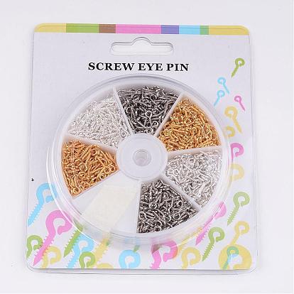 1 Box Iron Screw Eye Pin Peg Bails, For Half Drilled Beads