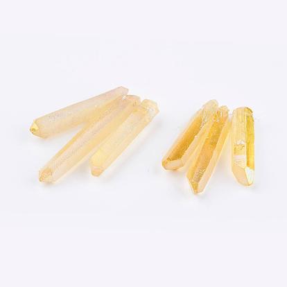 Galvaniques quartz naturel perles de cristal brins, nuggets