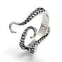 Adjustable Alloy Cuff Finger Rings, Squid, Size 8