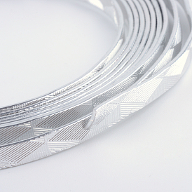 Fil d'aluminium texturé, fil d'artisanat en métal pliable, fil d'artisanat plat, fil de bande de lunette pour la fabrication de bijoux cabochons