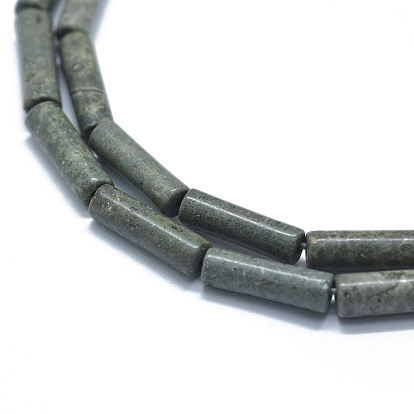 Natural Serpentine/Green Lace Stone Beads Strands, Column