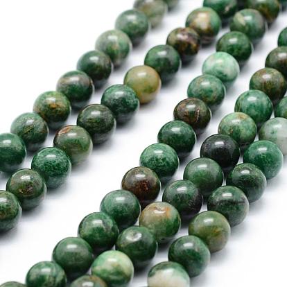 Naturelles africaines perles de jade brins, ronde