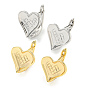 Brass Heart Hoop Earrings Women