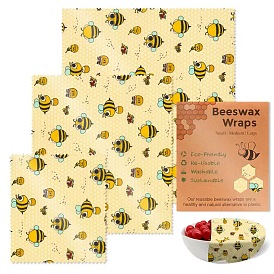Papiers d'emballage de cire d'abeille, enveloppes lavables réutilisables, rectangle