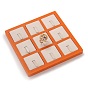Resin Artificial Marble Finger Rings Display Tray, with 9 Grids PU Leather Holder, Jewelry Storage Box, Rectangle