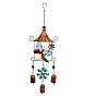 Glass Wind Chime, Pendant Decoration, with Iron Findings, for Garden, Window Decoration