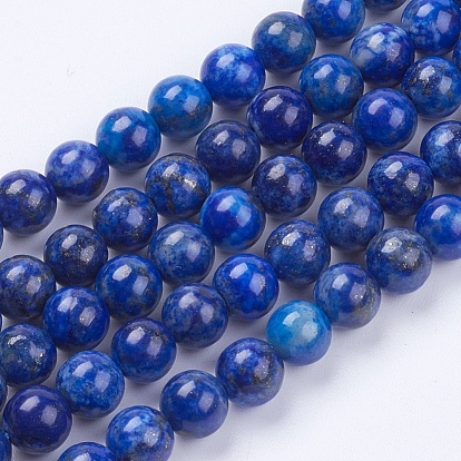 Natural Lapis Lazuli(Filled Color Glue) Beads Strands, Dyed, Grade A, Round