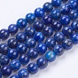 Brins de perles de lapis-lazuli naturel, teint, Grade a, ronde