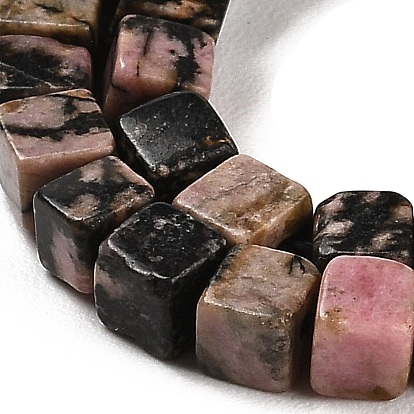 Perlas naturales rhodonite hebras, cubo