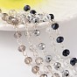 Chaînes de perles de verre à la main pour colliers bracelets faisant, avec épingle à œil en laiton plaqué couleur argent, non soudée, 39.3 pouce, sur 1 m / brin, 5strands / set