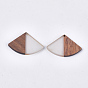 Resin & Walnut Wood Pendants, Fan Shape