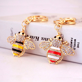 Sparkling Bee Crystal Keychain for Women's Bags and Cars - Cute Fashion Accessory