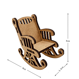 Chaise en bois inachevée, pour l'artisanat de peinture à la main bricolage, ornement de table de noël