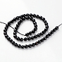Brins de perles d'onyx noir naturel, facettes (64 facettes) rondes, teints et chauffée