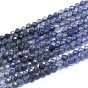 Natural Iolite/Cordierite/Dichroite Beads Strands, Faceted, Round