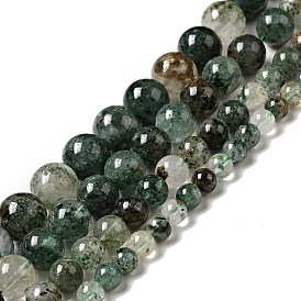 Naturelles lodolite quartz brins de perles, ronde