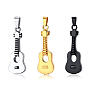 Openable Stainless Steel Memorial Urn Ashes Pendants, Guitar
