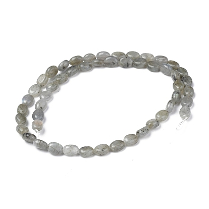 Natural Gray Labradorite Beads Strands, Oval