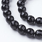 Natural Onyx Beads Strands, Dyed, Faceted, Round, 10mm, Hole: 1mm