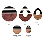 10Pcs 5 Style Resin & Walnut Wood Pendants, Opaque, Waxed, Teardrop & Flat Round