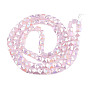 Galvanoplastie opaques couleur unie perles de verre brins, de couleur plaquée ab , facette, carrée