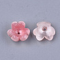 Cellulose Acetate(Resin) Bead Caps, 3-Petal, Flower
