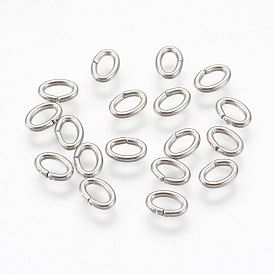 304 Stainless Steel Jump Rings Jewelry Findings, Closed but unsolder, Oval