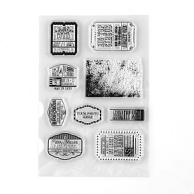 Rectangle Silicone Clear Stamps, for DIY Scrapbooking, Photo Album Decorative, Cards Making
