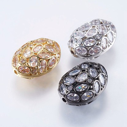 Micro en laiton pavent des perles cubes de zircone, ovale