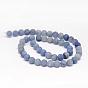 Natural Blue Aventurine Round Beads Strands, Frosted