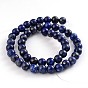 Lapis lazuli naturales hebras de perlas redondas, teñido