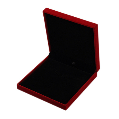 Boîtes de collier de velours, boîtes à bijoux, avec du plastique, rectangle, 158x154x33mm