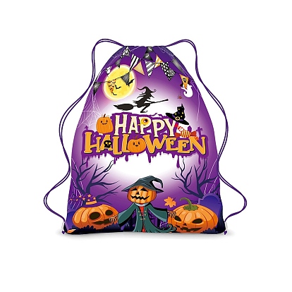 Mochilas de poliester, mochilas con cordón de cuerda de nailon, tema de halloween