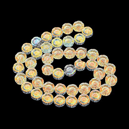AB Color Plated Electroplate Glass Transparent Beads Strands, Flower