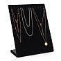 Velvet Necklace Displays, L-Shaped Necklace Chain Jewelry Tray, Rectangle