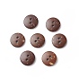 Умные круглыми 2-луночное кнопки, Кокосовые Пуговицы, 13 мм, отверстия: 2 мм, около 200 шт / мешок