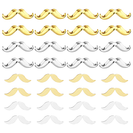 Olycraft 600 piezas 4 estilo bigote cabujones de latón, accesorios de decoración de uñas para mujeres