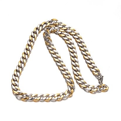 Cuban Link colliers et bracelets de la chaîne des ensembles de bijoux 304 en acier inoxydable, avec fermoir pince de homard