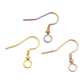 304 Stainless Steel Earring Hooks, French Hooks with Coil and Ball