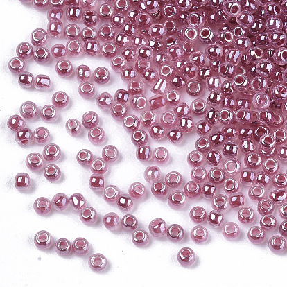 12/0 Imitation Jade Glass Seed Beads, Luster, Dyed, Round