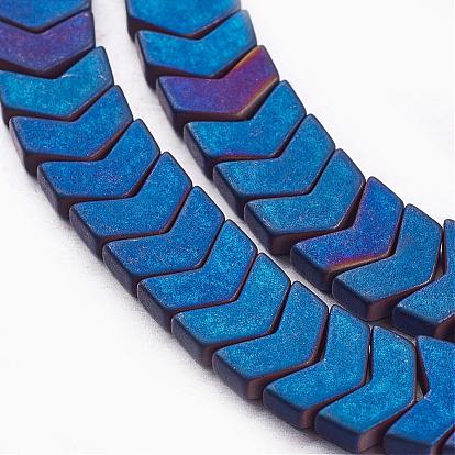 Electroplate Non-magnetic Synthetic Hematite Bead Strands, Frosted, Arrow