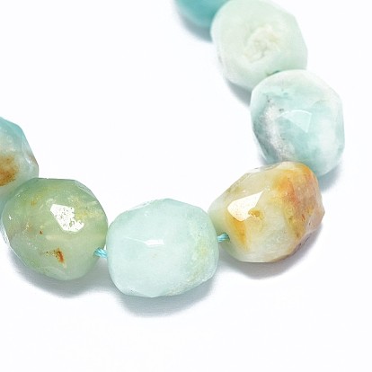 Natural Amazonite Beads Strands, Faceted, Drum