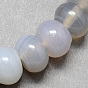 Gris naturel perles agate de pierre brins, rondelle, 8x5mm, Trou: 1mm, Environ 60~65 pcs/chapelet, 15.7 pouce